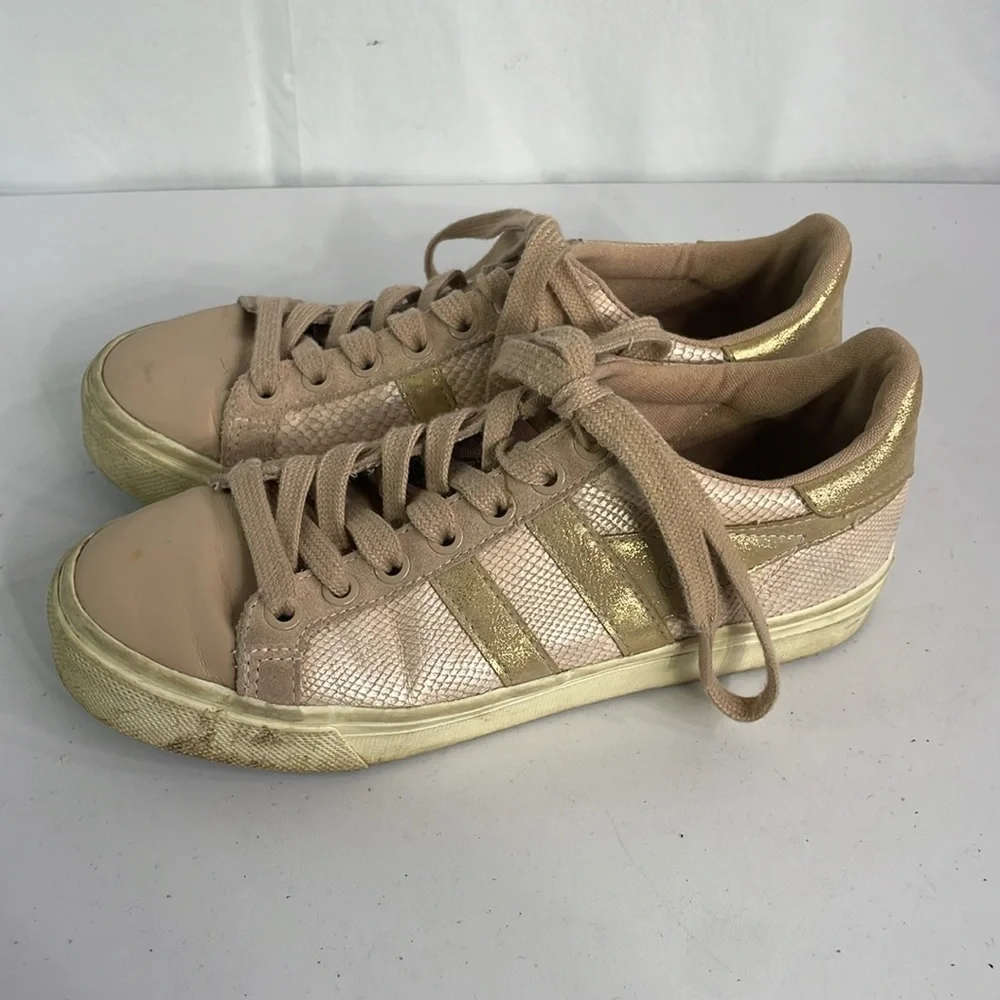 Gola soft, pink, and gold sneakers